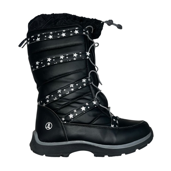 Lands' End Other - Lands' End Black Reflective Star Winter Boots Like New! 6Y